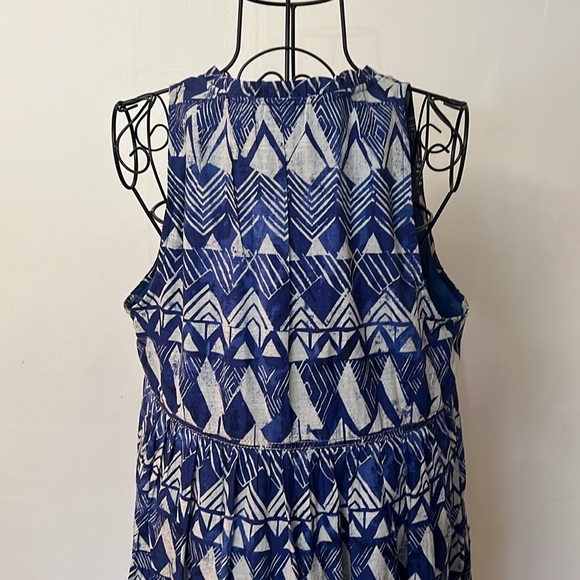 NWT Anthropologie Diaz Tiered Maxi Dress Blue Abstract Sleeveless size M - Picture 7 of 9